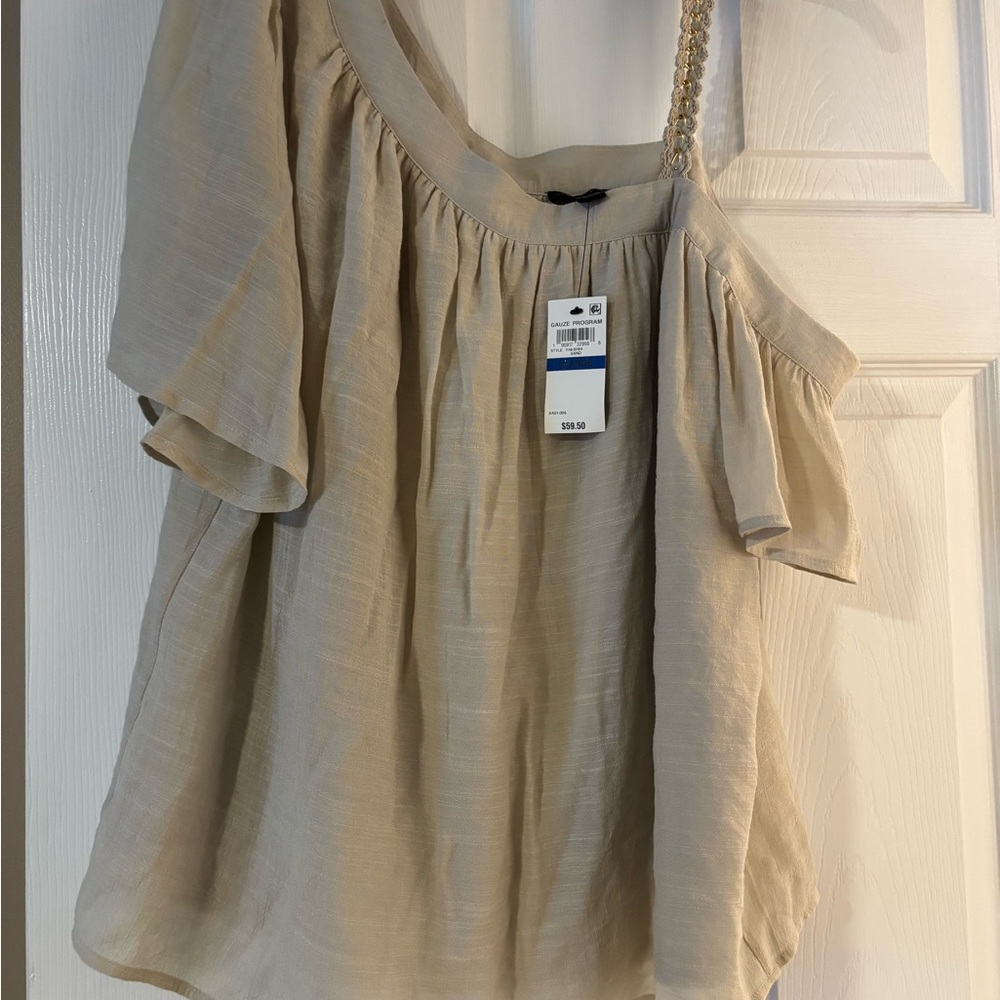 Women's Beige Off-Shoulder Top and pants- 2 piece set